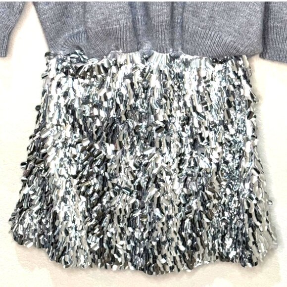Gray Sweater with Silver Sequin Skirt - Picture 6 of 11
